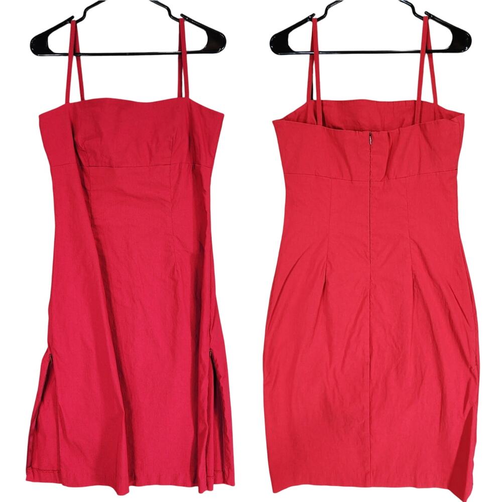 Vtg 3B Mini Dress 11 Jr Women Cherry Red USA Made Stretch Party Bodycon‎ Y2K 90s